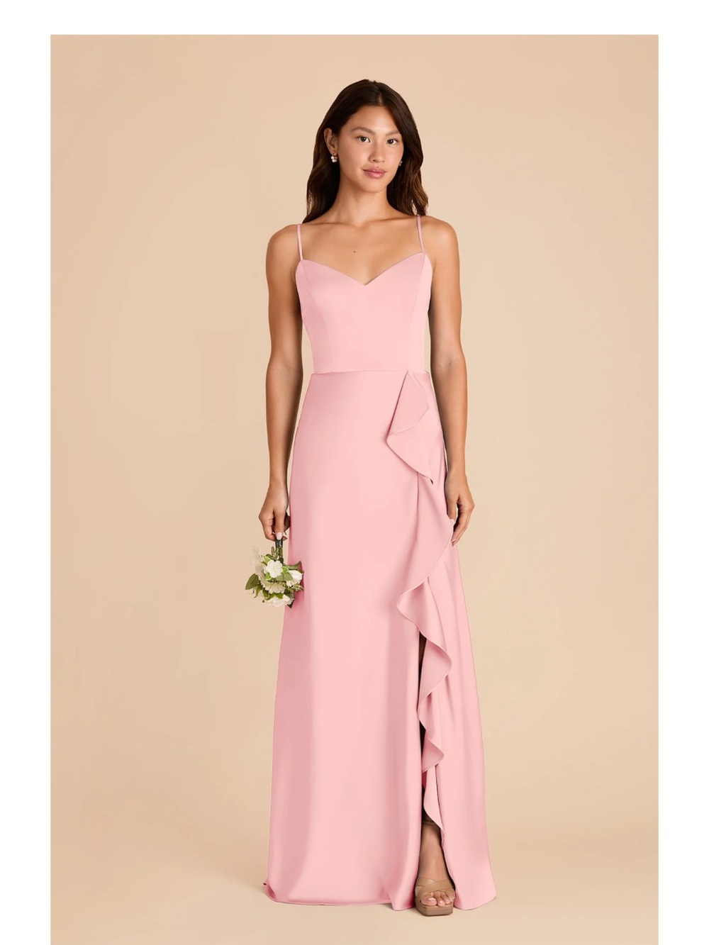 Birdy Grey Theresa Bridesmaid Dress in Bubblegum Pink, Matte Satin